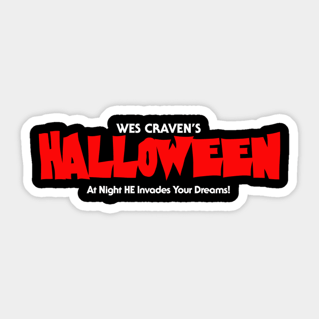 Wes Craven's HALLOWEEN - Horror Parody Shirt Sticker by LeeHowardArtist